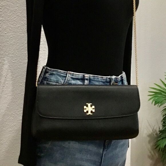 TORY BURCH DIANA CLUTCH BLACK CROSSBODY BAG - Picture 8 of 10